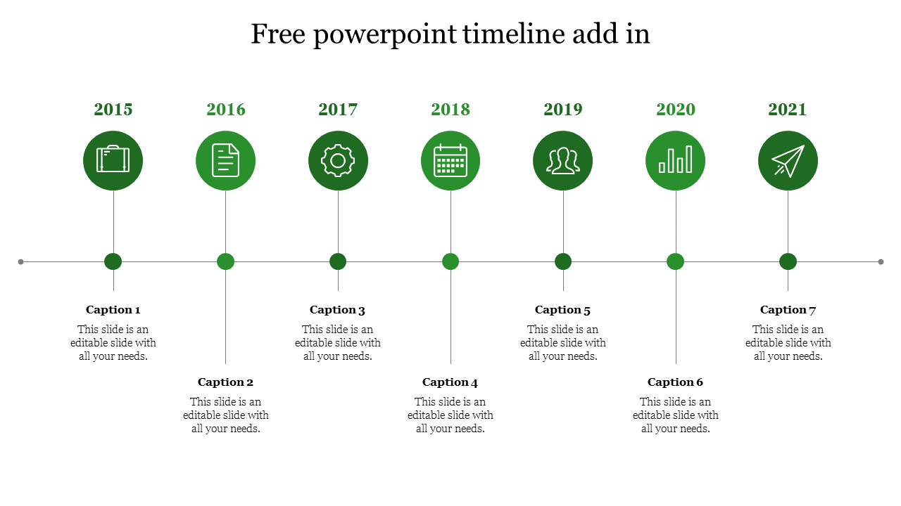 Free - Attractive Free PowerPoint Timeline Add In Slides Template